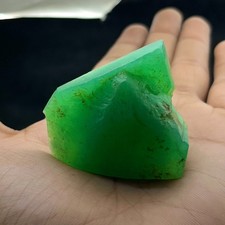214 Cts Natural Large Green Chrysoprase Rough Specimen – Big Raw Gemstone Nugget picture
