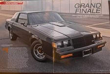 1987 BUICK REGAL GN GRAND NATIONAL 6 pg COLOR Article picture