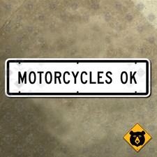 California Motorcycles OK carpool HOV freeway lane highway road sign 22x6 picture