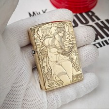 Cleopatra Double Sided Zippo 3D Relief Brass Lighter Collectible Gift picture