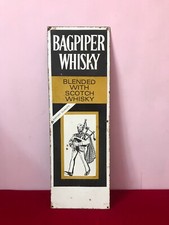 Bagpiper Scotch Whisky Antique Vintage Advt Tin Enamel Porcelain Sign Board D56 picture