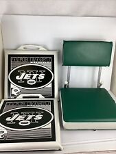 VTG 1993 KR Industries New York Jets Stadium Portable Folding Seat + 2 Cushions picture