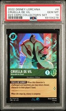 2022 DISNEY LORCANA PROMO #4 CRUELLA DE VIL - MISERABLE AS USUAL PSA 10 picture