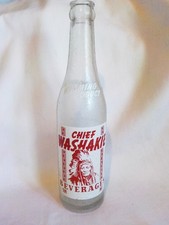 Vintage Chief Washakie Wyoming Soda Pop Bottle Native American picture