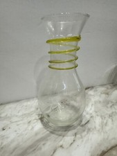 Blenko Glass Decanter By Joel Myers Yellow  Helix Spiral Swirl Neck X picture