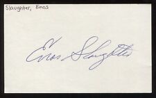 Enos Slaughter Signed 3x5 Index Card Autographed Vintage Baseball Hall of Fame picture