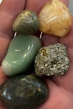 Abundance Stone Combo Set Citrine Jade Aventurine Pyrite Rhyolite  picture