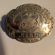 Antique Vintage 1919 Michigan Chauffeur Badge pin picture