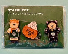 STARBUCKS 3 PINS 2026 Autumn Bearista Pumpkin Cat Europe PSL picture