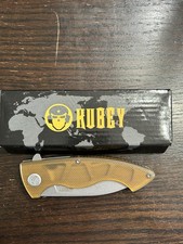 Kubey Timberwolf KU208E Linerlock Folding 14C28N + Ultem Amber Handles picture