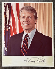 1978 President Jimmy Carter Signed Official Photo 8x10 Color Schumaker No COA picture