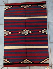 Vintage Authentic Hand Woven Navajo Rug w/Authentication Tag - 26