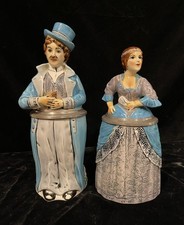 Pair Vtg Lord & Lady Man & Woman Figural Character Beer Steins Albert Stahl PKT picture