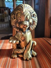 LION CARTOON METAL COIN BANK A.C.R. LIMITED, CHICAGO IL USA MADE 8