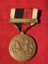WWII US Navy Occupation Service Medal Bronze w/ ASIA Ribbon Clasp Bar USN picture