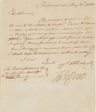 Thomas Jefferson signed letter as governor of Virginia picture