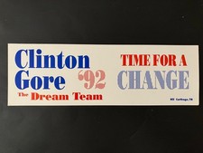 Original 1992 Clinton / Gore Presidential Campaign Sticker Made in Tennessee picture