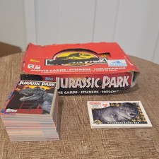 1992 Topps Jurassic Park Movie Cards Complete 88 set & 11 Stickers with box picture