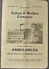 1901 Fulton Walker Brochure Ambulance Electric Car Horse Police Patrol Original picture