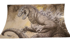 2014 SF FAN EXPO ARTHUR ADAMS GODZILLA ART PRINT SIGNED POSTER picture