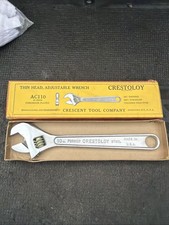 Rare Crescent Tool Company USA Nos 10” Adjustable Wrench AC-10 Crestoloy Chrome picture