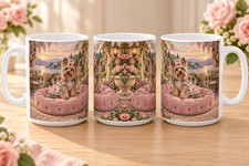Yorkie Princess Mug 15oz Ceramic Coffee Cup Pink Luxury Dog Bed picture