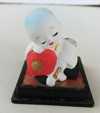 Vintage Japanese Hakata Sleeping Small Monk  & Mouse Porcelain picture