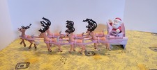 INCOMPLETE PLAYING MANTIS Rudolph Red Nosed Reindeer Santa's Sleigh Team PVC Set picture