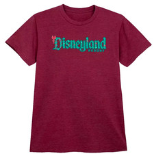 Disney Parks Disneyland Resort Holiday Christmas Wreath Logo Maroon (L) Shirt picture