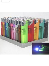 5-Flags Refillable Butane Lighter Ass. Colors White LED #80-82LED-W 10 Pack picture