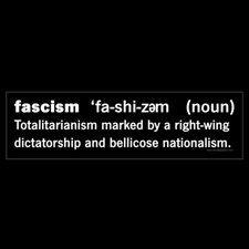 Fascism definition BUMPER STICKER or MAGNET anti Trump defined magnetic fascist picture