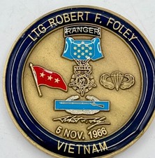 Lt Gen Robert F Foley U.S. Army Ranger MOH Recipient Vietnam War Challenge Coin picture