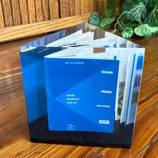 Sears Roebuck and Co 1987 Annual Report Lucite Paperweight Blue Black Excellent picture