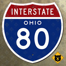 Ohio Interstate 80 route marker 1957 northern state highway sign 18x18 picture