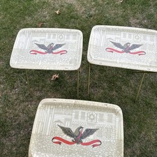 3 EAGLE Vintage Fiberglass TV Trays MCM picture