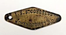 Antique T.S.S. Congress Steamship Key Tag Women's Toilet picture