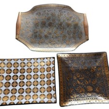 Vintage Georges Briard Glass Serving Trays and Platter Collection, Set of 3 picture