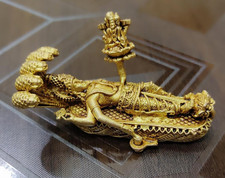 Small Lord Vishnu Idol Anantashayana Posture on Sheshnag lord Brahma & shivling picture