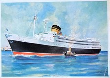 Ship T. S. Arosa Star 1955 old card pc cpa picture