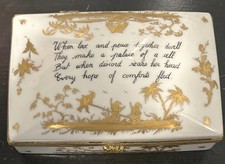 Tiffany & Co Limoges Private Stock Gold & White Porcelain Dresser / Jewelry Box picture