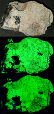 Beautiful SW LW UV Fluorescent Yellow/Green/Pink Willemite w Calcite Franklin NJ picture