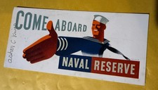 Come Aboard/ Naval Reserve 1940’s Ink Blotter picture