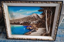 VTG Framed 3D Japanese Bark and Moss Art Landscape Mountain View Art Painting picture