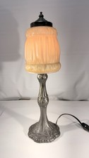 Petite Vintage Ornate Metal And Glass Boudoir Lamp picture