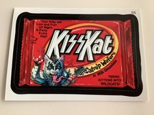 KISS KAT ROCK BAND 2010 TOPPS WACKY PACKAGES CARD, GENE SIMMONS CAT, GRAIN BACK picture
