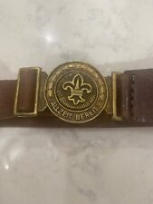 Vintage Austrian Scouts belt brown leather belt 33” VINTAGE picture