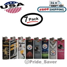 Bic NFL Pittsburgh Steelers Cigarette Lighters Brand & Licensed (7 Pack) - New picture