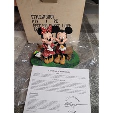 Disney Charles Boyer Puppy Love Mickey Minnie Pluto Figurine COA Original Box picture