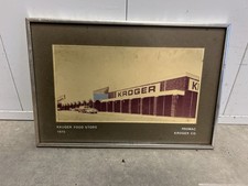 Vintage Original Kroger Food Store Market Grocery Store 1975 Framed Picture picture