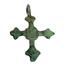Ancient Kievan Rus Bronze Cross Pendant Medieval 11-13th Century Orthodox Relic picture